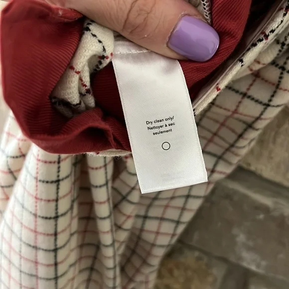 Rag & Bone Poppy High Waisted Pant in Ivory Check Size 4 - Picture 8 of 16